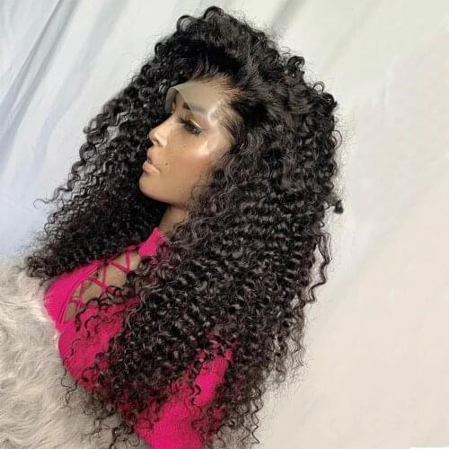 360 Lace Frontal Wigs Full Lace Human Hair Kinky Curly Indian Remy Preplucked Transparent Silk Top 13x6 Lace Front Wig Curl U Wi
