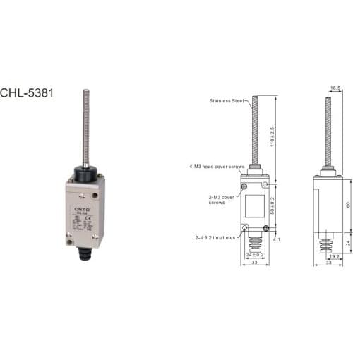 4Pcs/Lot Top Quality Original CNTD CHL-5381 Wobble Arm Limit Switch/Micro Switch , Metallic bottom shell