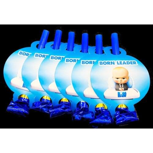 6pcs/lot Baby Boss blowouts kids birthday party decorations Baby Boss blowouts little Boss theme party noise maker