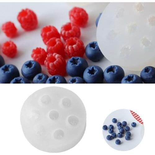 80%HOTSilicone Mold Easy Release Heat-resistant Simulation Fruit Blueberry Raspberry Shape Baking Mold for Bakery