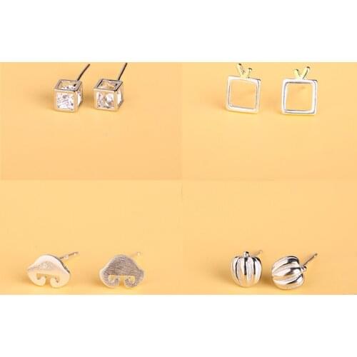 925 Sterling Silver Pin Pumpkin small TV box jewelry earrings, add charm, Christmas gift