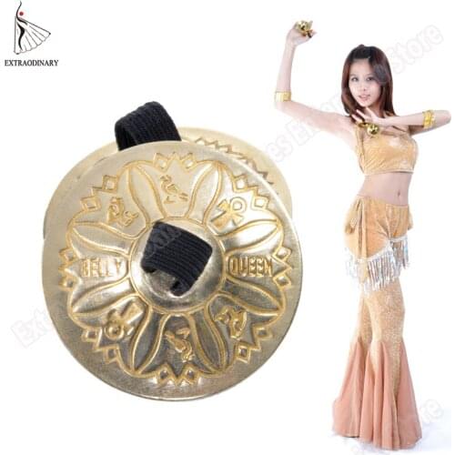2 Pair 4 Pieces Belly Dancing Decoration Accessory Copper Brass Finger Cymbals Belly Dance Zills Props Fine Copper