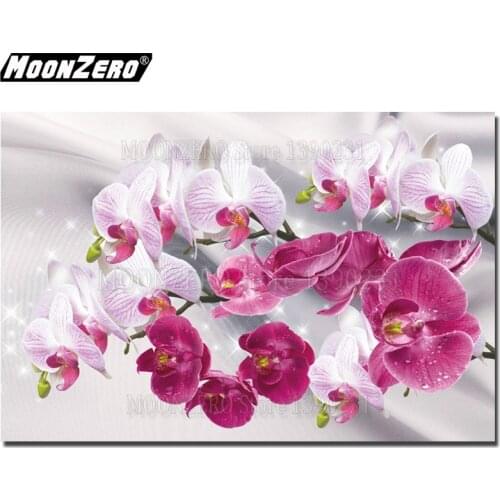 Hot Selling 5D DIY Diamond Painting Orchid Picture Full Square/Round Embroidery Mosaic Resin Crafts Home Decor Gift WYZ190725