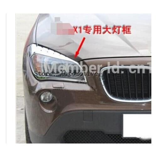 Car auto accessories front lamp cover head light cover trim for bmw X1 E84 2013 2014 2015 abs chrome 2pcs per set