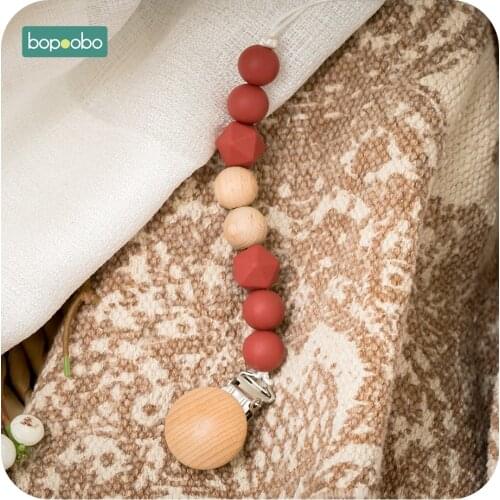 Bopoobo 1pc Silicone Holder For Nipples Pacifier Clips Silicon Beads Baby Teething Silicone Baby Teether Bpa Free Silicone Beads