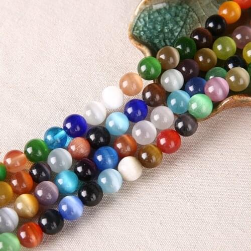 1 Strand/lot 4/6/8/10/12mm Multicolor Cat Eye Beads Fashion Crystal Beads for Bracelets Necklace DIY Jewelry Making Findings