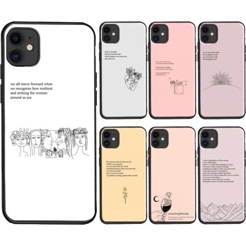Aesthetics Chic Minimal Poems Case For iPhone 12 mini 11 Pro Max XR X XS Max 6S 7 8 Plus SE 2020 TPU Cover Shell