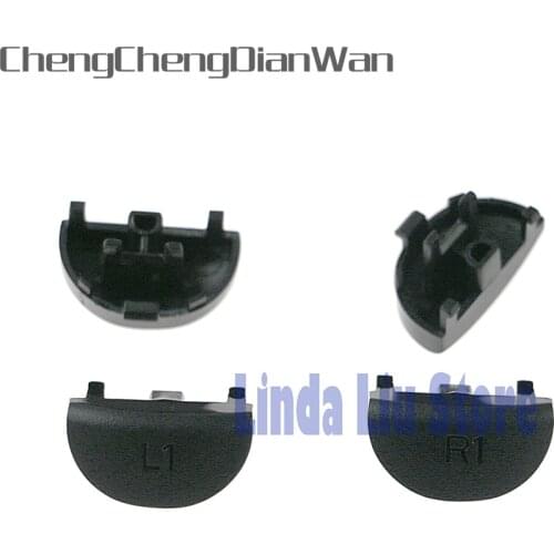 ChengChengDianWan 2pcs=1set 2 in 1 Black L1 R1 Trigger Buttons Repair Replacement Parts For PS4 Controller