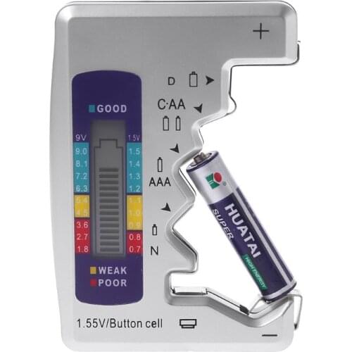 Digital Battery Tester Battery Capacity Detector For C/D/N/AA/AAA/9V 6F22 Batteries /1.55V button cell