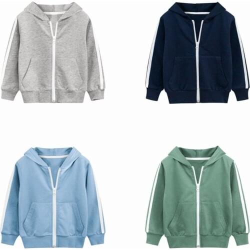 Kids Hoodie Boys Sweatshirt Girls Fleece Children Full Zip Toddlers Hooded Youth Clothes Cardigan Spring Summer Fall Autumn