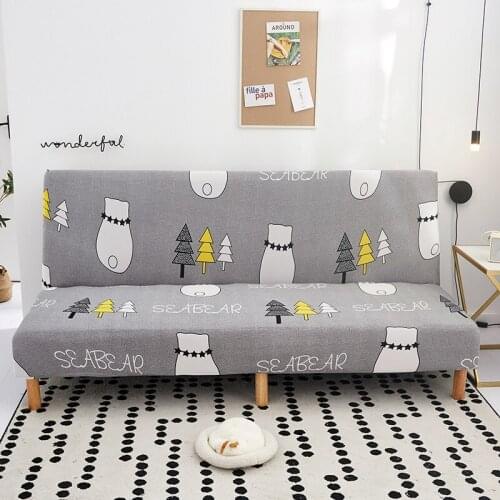 Bear Without Armrest Sofa Bed Cover Elastic Fold Adjustable Sofa Bedspread Stretch All-inclusive Removable Couch Bench SlipCover