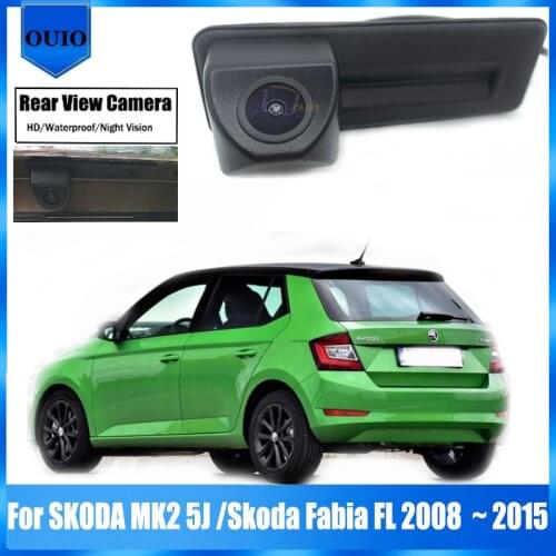 Original Screen Input Rear Camera For SKODA MK2 5J /Skoda Fabia FL 2008 ~ 2015 2014 2013 Trunk Handle Parking Reversing Camera