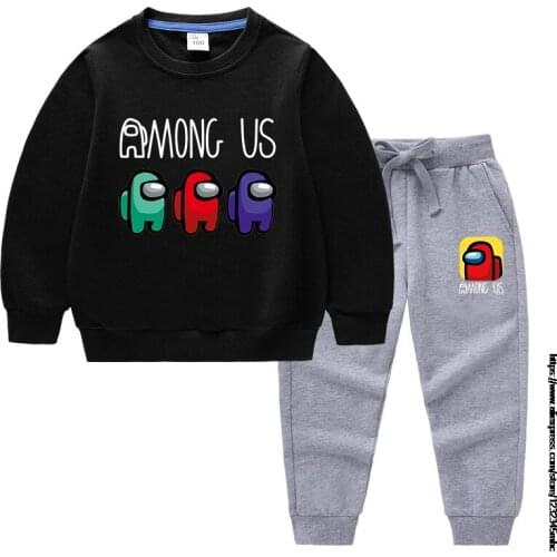 Children Clothing Set Game Among Us Print Baby Boy Girl Hoodies Sweatshirt+Pants 2pcs Clothes Sport Suits Toddler Kids Tracksuit