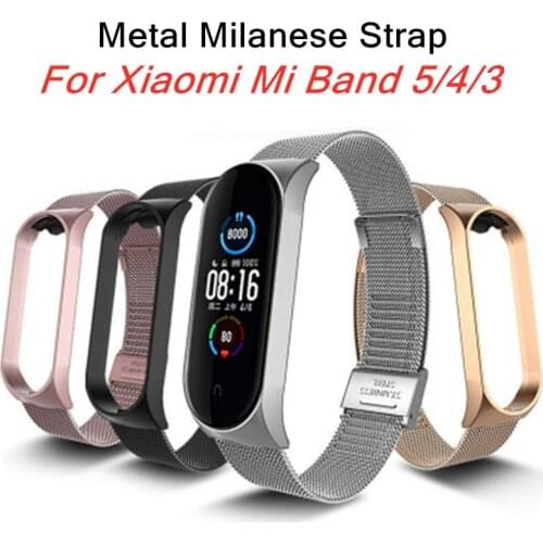 Metal Milanese Strap For Xiaomi Mi band 6 5 4 3 Wristband Magnetic Bracelet strap for xiaomi miband 6 5 4 Smart Band Accessories
