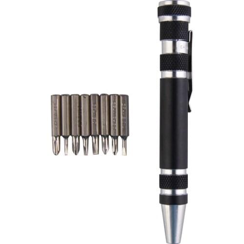 Multifunction 8 In 1 Mini Aluminum Precision Pen Screw Driver Screwdriver Set Repair Tools Kit for Cell Phone Hand tool Set