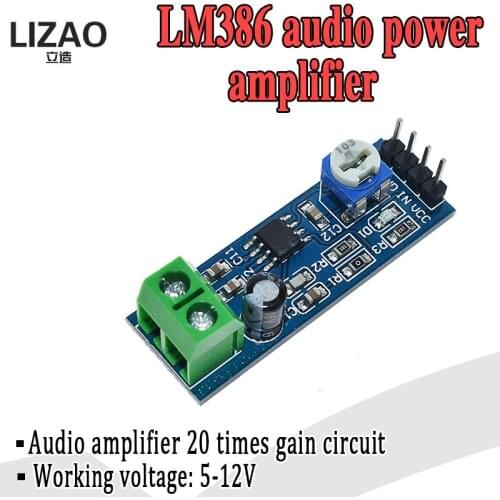 WAVGAT LM386 Audio Amplifier Module 200 Times 5V-12V Input 10K Resistance