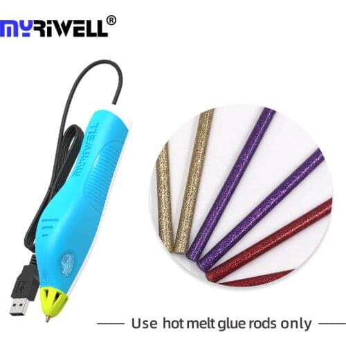 Myriwell RS-100B Hot Melt Glue Gun Pencil Glue Sticks Professional 3D Pens 3D Printing Pens for Kids Children Toys Birthday