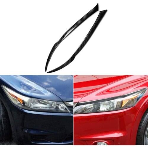 For Honda Stream 2006-2008 Real Carbon Fiber Headlight Cover Eyebrows Eyelids Car Sticker Trim Headlight Protector