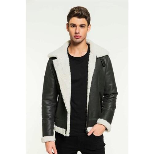 Genuine Sheepskin Mens Coat Winter Sheepskin Coat Keeps You Warm at -30 Degrees Free shipping FastFashion