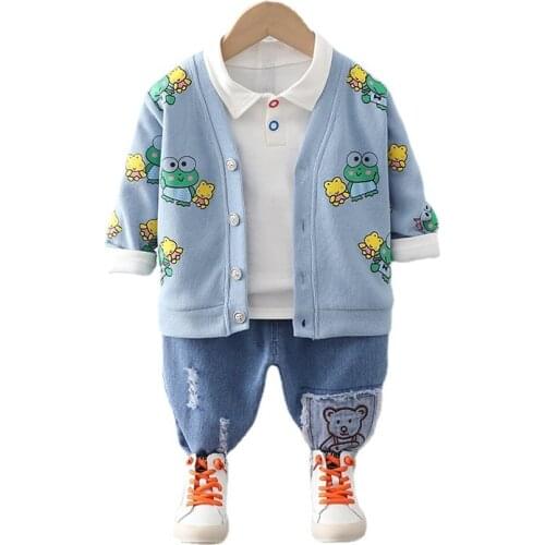 New Spring Autumn Baby Boys Clothes Suit Children Cartoon Coat T-Shirt Pants 3Pcs/Sets Toddler Fashion Clothing Kids Tracksuits