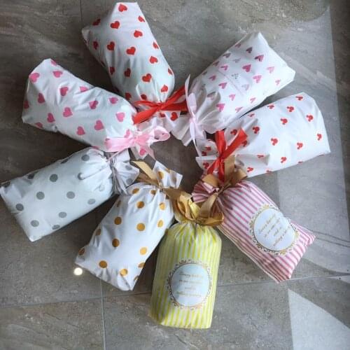 15x23cm gift bags apple wrapping supplies holiday food packaging bag ribbon drawstring candy biscuits bunch pocket bags 50pcs