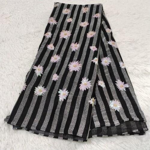 Blue High Quality French Nigerian Sequins Net Lace African Tulle Mesh Lace Fabric for Party Dress 5 yards/lot jy022