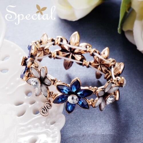 Special Fashion Flower Bracelets & Bangles Classic Crystal Bangles European Style Bracelets Trendy Jewelry for Women S1754C