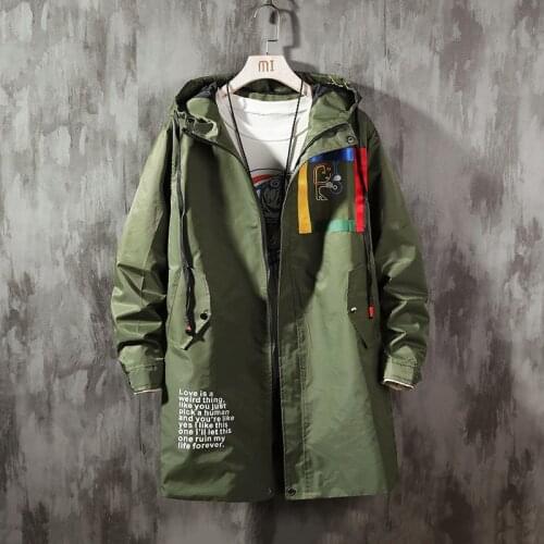 Mens Autumn Trench Coat 2020 New Fashion Loose Casual Black Street Mens Clothing Brand Off White Clothing