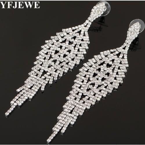 YFJEWE Jewelry Fashion Earrings for Women Crystal Wedding Drop Earrings Bride Rhinestone Bridesmaid Brincos Party Prom E317
