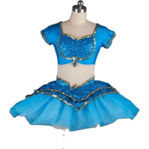 Light sea blue stage performance ballet costume tutu women competition ballet costume tutu ballerina girl ballet tutu