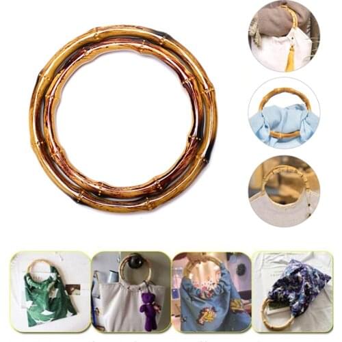 1PC Round Bamboo Bag Handle for Handcrafted Handbag DIY bag accessories handbag strap o bag handles Hot Sale