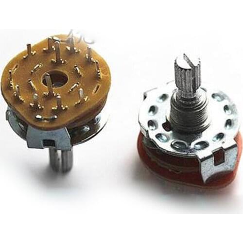 10PCS/Lot RS25 2P5T Band Switch Channel Rotary 2 Pole 5 Position 20mm 2*5 gear