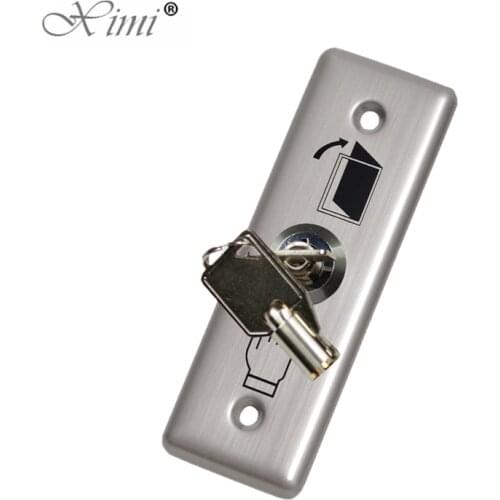 Free Shipping 10pcs A Lot Emergency Exit Button Stainless Steel Switch With Key For Door Access Control NO Type Key Exit Button