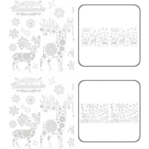 Portable 2Pcs Excellent Christmas Static Window Sticker Decor PVC Wall Sticker Eye-catching for Home