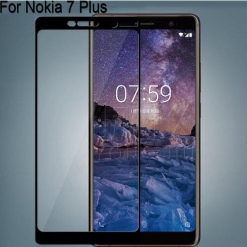 2PCS Full Curved Screen Protector For Nokia 7 Plus Full Cover Tempered Glass For Nokia 7 Plus Protective Flim nokia7plus
