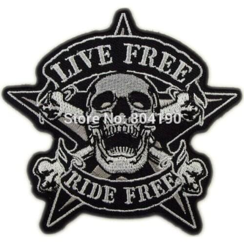 3.9" LIVE FREE RIDE FREE biker vest tattoo cool applique iron-on clothing patch Motorcycle Custom Patch Badge
