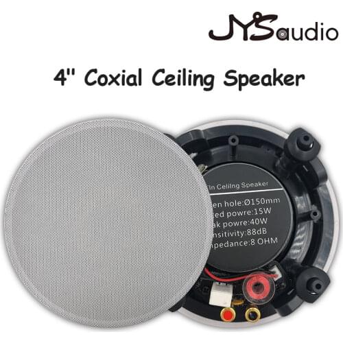 4inch Coxial Ceiling Speaker Public Address System RMS 15watts Peak Power 40watts Good Sound In-ceiling Speaker Roof Headphones
