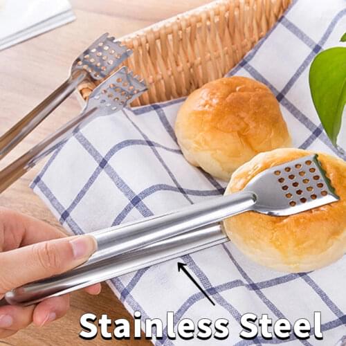 Stainless Steel Food Tongs BBQ Anti Heat Bread Clip Kitchen Tong Pastry Clamp Barbecue Tongs Kitchen Cooking Tools Accessories