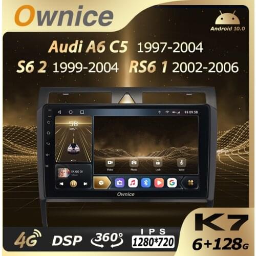 K7 Ownice Android 10.0 6G 128G Car Radio Stereo 360 Panorama for Audi A6 C5 S6 2 RS6 1 Auto GPS unit DSP 8 Core 1280*720 4G LTE