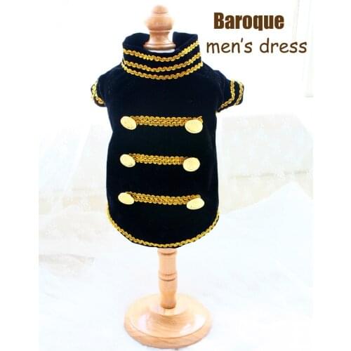 Free Shipping Handmade Baroque Double-Breasted Velvet Tuxedo Royal Court Prince Dog Clothes Cat Pet Suit Yorkie Poodle Maltese