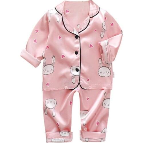 Childrens Pajamas Set Baby Boy Girl Nightwear Clothes Set Casual Long Sleeve Sleepwear Kids Tops+Pants Toddler Clothing Sets