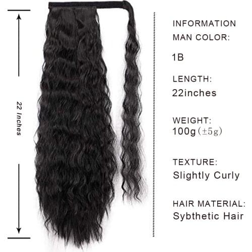 Long Curly Ponytail Hairpiece Heat Resistant Synthetic Hair Tail Clip Long Ponytail Clip Hair Extensions For adult women