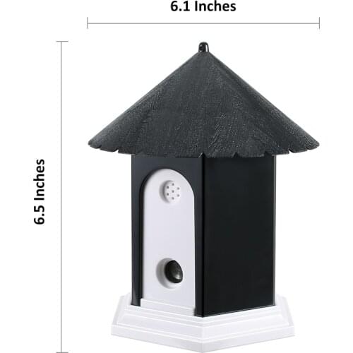 Pet Dog Ultrasonic Anti Barking Stop Bark Birdhouse Shape Outdoor Waterproof Dogs Training Repeller Control Tool Device NOV99