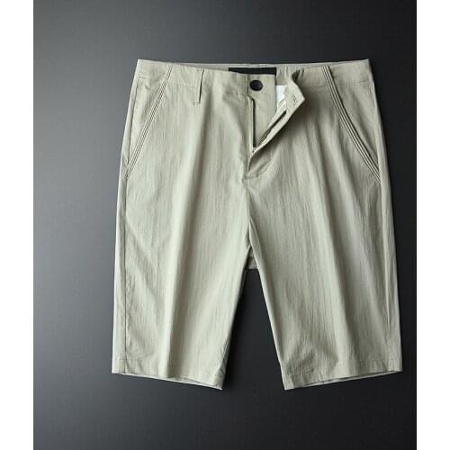 Classic Dark Fringe Fabric Summer Thin Casual Mens Shorts Hight Quality Elastic Slim Mens Shorts Plus Size M L XL 2XL 3XL 4XL