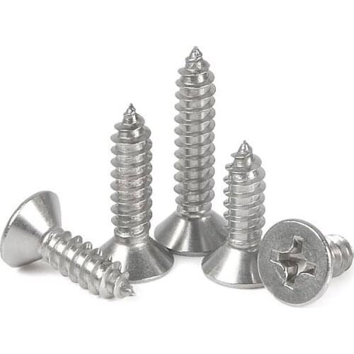 M3 M4 M5 Woodworking Flat Head Philips CSK Self Tapping Screws Stainless Steel