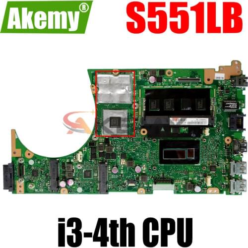 AKEMY S551LB Laptop Motherboard For ASUS S551LB S551LN S551L Original Mainboard 4GB-RAM I3-4010U GT740M-2GB