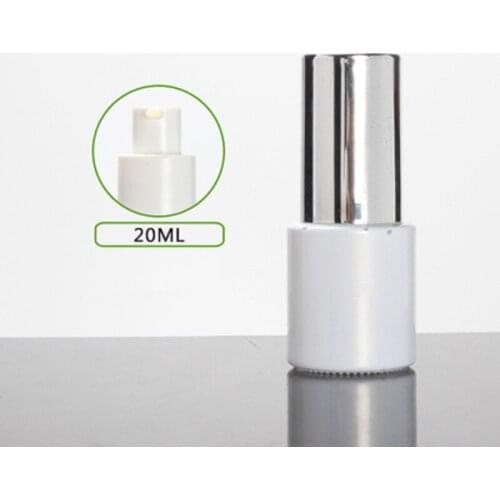 20ml frosted/green/blue/white glass bottle shiny silver lid for serum/lotion/emulsion/foundation skin care cosmetic packing