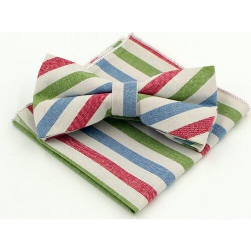 Fashion Mens Cotton Bow tie Hanky Set Wowen Jacquard Bowtie for Men Pocket Square Wedding Grooms Butterfly S15