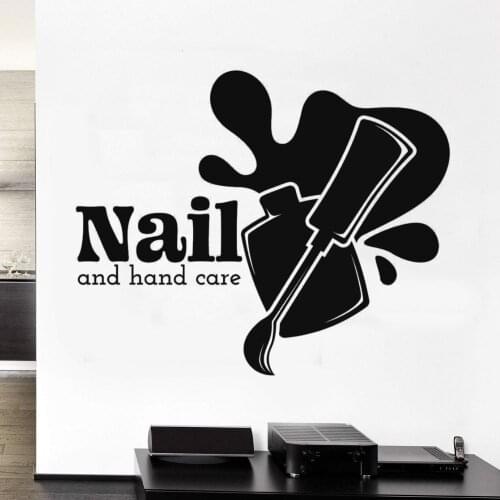 Nail And Hand Care Silhouette Wall Sticker Silhouette Decal For Nail Salon Mural Decoration A001645