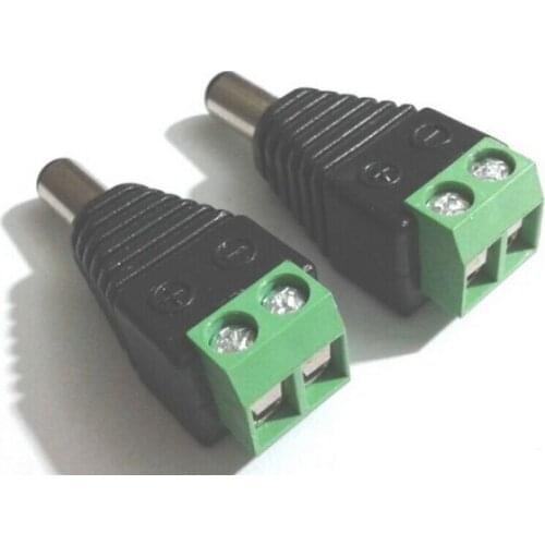 NEW!!! 100 pcs 5.5mm x 2.1mm male CCTV Camera LED DC Power jack plug Adapter connectors